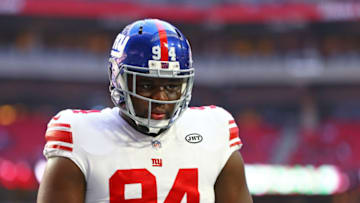 Dec 24, 2017; Glendale, AZ, USA; New York Giants defensive tackle Dalvin Tomlinson (94) against the Arizona Cardinals at University of Phoenix Stadium. Mandatory Credit: Mark J. Rebilas-USA TODAY Sports
