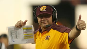 MOUNT PLEASANT, MI - SEPTEMBER 1: John Bonamego head coach of the Central Michigan Chippewas during the game against the Presbyterian Blue Hose at Kelly/Shorts Stadium on September 1, 2016 in Mount Pleasant, Michigan. (Photo by Rey Del Rio/Getty Images)