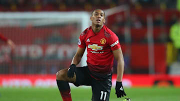 MANCHESTER, ENGLAND - NOVEMBER 24: Anthony Martial of Manchester United looks on during the Premier League match between Manchester United and Crystal Palace at Old Trafford on November 24, 2018 in Manchester, United Kingdom. (Photo by Alex Livesey/Getty Images)
