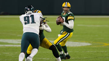 Aaron Rodgers #12, Green Bay Packers (Photo by Stacy Revere/Getty Images)