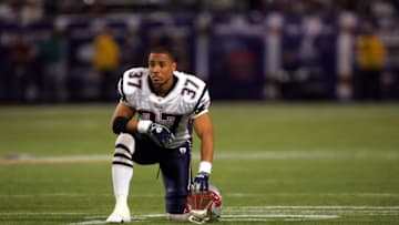 MINNEAPOLIS, MN - OCTOBER 30: Safety Rodney Harrison #37 of the New England Patriots rests on the field during the game against the Minnesota Vikings on October 30, 2006 at the Metrodome in Minneapolis, Minnesota. The Patriots won 31-7. (Photo by Stephen Dunn/Getty Images)