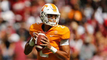 KNOXVILLE, TN - OCTOBER 14: Jarrett Guarantano