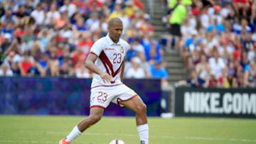 CINCINNATI, OHIO - JUNE 09: Salomon Rondon #23 of the Venezuela men's national team controls the ball in the first half of the game against the USA men's national team at Nippert Stadium on June 09, 2019 in Cincinnati, Ohio. (Photo by Andy Lyons/Getty Images)