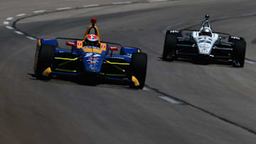 FORT WORTH, TX - JUNE 08: Alexander Rossi, driver of the #27 NAPA Auto Parts Honda, drives during practie for the Verizon IndyCar Series DXC Technology 600 at Texas Motor Speedway on June 8, 2018 in Fort Worth, Texas. (Photo by Sean Gardner/Getty Images)