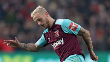 SWANSEA, WALES - MARCH 03: Marko Arnautovic of West Ham United in action during the Premier League match between Swansea City and West Ham United at Liberty Stadium on March 3, 2018 in Swansea, Wales. (Photo by Christopher Lee/Getty Images)
