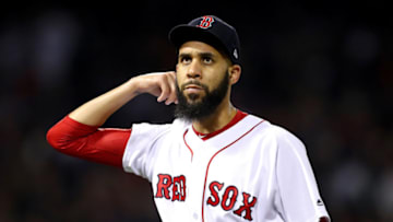 BOSTON, MA - OCTOBER 14: David Price #24 of the Boston Red Sox reacts after allowing two runs during the top of the third inning against the Houston Astros in Game Two of the American League Championship Series at Fenway Park on October 14, 2018 in Boston, Massachusetts. (Photo by Maddie Meyer/Getty Images)