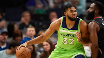 Karl-Anthony Towns of the Minnesota Timberwolves. (Photo by Hannah Foslien/Getty Images)