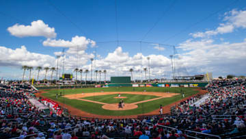 GOODYEAR, AZ - MARCH 3: A general view of Goodyear Ballpark during a spring training game between the Cincinnati Reds and the Cleveland Indians at Goodyear Ballpark on March 3, 2015 in Goodyear, Arizona. (Photo by Rob Tringali/Getty Images)