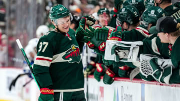 Minnesota Wild forward Kirill Kaprizov enters Saturday's matchup with the Los Angeles Kings on a seven-game point streak.(Brace Hemmelgarn-USA TODAY Sports)