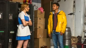 Nancy Drew -- "The Curse of the Dark Storm" -- Image Number: NCD103a_0385b.jpg -- Pictured: Kennedy McMann as Nancy and Tunji Kasim as Nick -- Photo: Dean Buscher/The CW -- © 2019 The CW Network, LLC. All Rights Reserved.