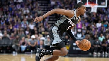 De'Aaron Fox #5 of the Sacramento Kings. (Photo by Thearon W. Henderson/Getty Images)