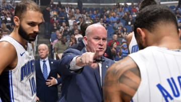 ORLANDO, FL - DECEMBER 28: Head Coach Steve Clifford of the Orlando Magic speaks with his team during the game against the Toronto Raptors on December 28, 2018 at Amway Center in Orlando, Florida. NOTE TO USER: User expressly acknowledges and agrees that, by downloading and or using this photograph, User is consenting to the terms and conditions of the Getty Images License Agreement. Mandatory Copyright Notice: Copyright 2018 NBAE (Photo by Fernando Medina/NBAE via Getty Images)