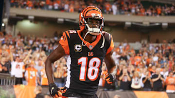 CINCINNATI, OH - SEPTEMBER 13: Cincinnati Bengals wide receiver A.J. Green (18) runs onto the field before the game against the Baltimore Ravens and the Cincinnati Bengals on September 13th 2018, at Paul Brown in Cincinnati, OH. (Photo by Ian Johnson/Icon Sportswire via Getty Images)
