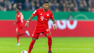 GELSENKIRCHEN, GERMANY - MARCH 03: (BILD ZEITUNG OUT) David Alaba of Bayern Muenchen controls the ball during the DFB Cup quarterfinal match between FC Schalke 04 and FC Bayern Muenchen at Veltins Arena on March 3, 2020 in Gelsenkirchen, Germany. (Photo by Mario Hommes/DeFodi Images via Getty Images)
