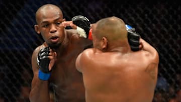 ANAHEIM, CA - JULY 29: Jon Jones punches Daniel Cormier in their UFC light heavyweight championship bout during the UFC 214 event at Honda Center on July 29, 2017 in Anaheim, California. (Photo by Josh Hedges/Zuffa LLC/Zuffa LLC via Getty Images)