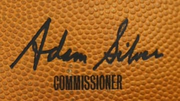 Nov 21, 2014; Toronto, Ontario, CAN; A detailed view of an official NBA game ball bearing the stamped signature of commissioner Adam Silver (not pictured) before the start of the Toronto Raptors game against the Milwaukee Bucks at Air Canada Centre. Mandatory Credit: Tom Szczerbowski-USA TODAY Sports