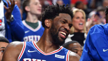 Brooklyn Nets Joel Embiid. Mandatory Copyright Notice: Copyright 2019 NBAE (Photo by Jesse D. Garrabrant/NBAE via Getty Images)