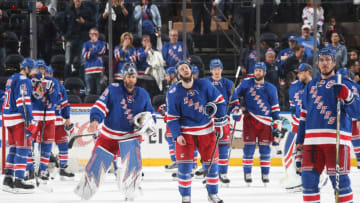 NEW YORK, NY - MAY 09: The New York Rangers look on after being defeated 4-2 against the Ottawa Senators in Game Six of the Eastern Conference Second Round during the 2017 NHL Stanley Cup Playoffs at Madison Square Garden on May 9, 2017 in New York City. (Photo by Jared Silber/NHLI via Getty Images)