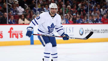 Nazem Kadri #43 of the Toronto Maple Leafs in action during the first period of the NHL game against the Arizona Coyotes. (Photo by Christian Petersen/Getty Images)