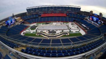 Dec 23, 2015; Foxborough, MA, USA; General view of Gillette Stadium during a media photo opportunity in advance of the Winter Classic hockey game to be played between the Boston Bruins and Montreal Canadiens at Gillette Stadium. Mandatory Credit: Bob DeChiara-USA TODAY Sports