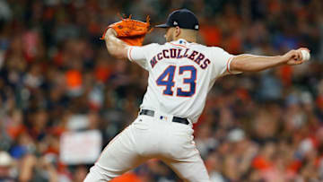 HOUSTON, TX - MAY 20: Lance McCullers Jr. #43 of the Houston Astros pitches in the sixth inning against the Cleveland Indians at Minute Maid Park on May 20, 2018 in Houston, Texas. (Photo by Bob Levey/Getty Images)