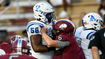 Auburn footballAuburn offensive lineman Eston Harris (56) blocks at Stanley-Jensen Stadium in Prattville, Ala., on Friday, Sept. 3, 2021. Auburn leads Prattville 10-0 at halftime.
