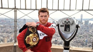 NEW YORK, NY - OCTOBER 16: Canelo Alvarez attends Empire State Building Hosts Boxing Champs Canelo Alvarez And Rocky Fielding at The Empire State Building on October 16, 2018 in New York City. (Photo by Theo Wargo/Getty Images)