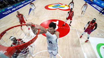 MANILA, PHILIPPINES - SEPTEMBER 10: Walker Kessler #14 of the United States dunks the ball in the first half during the FIBA Basketball World Cup 3rd Place game against Canada at Mall of Asia Arena on September 10, 2023 in Manila, Philippines. (Photo by Ezra Acayan/Getty Images)