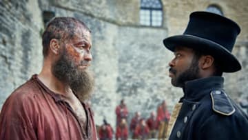 MASTERPIECE“Les Misérables”Sundays, April 14 - May 19, 2019 at 9pm ET on PBSEpisode OneSunday, April 14, 2019; 9-10pm ETAfter serving a draconian prison term for stealing bread, Jean Valjean is released. He resorts to petty crime, but Bishop Myriel teaches him a valuable lesson.Picture Shows: Jean Valjean (DOMINIC WEST), Javert (DAVID OYELOWO)For editorial use only.Photographer: Robert Viglasky(C) Lookout Point