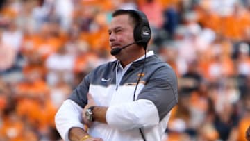 Nov 5, 2016; Knoxville, TN, USA; Tennessee Volunteers head coach Butch Jones during the first quarter against the Tennessee Tech Golden Eagles at Neyland Stadium. Mandatory Credit: Randy Sartin-USA TODAY Sports