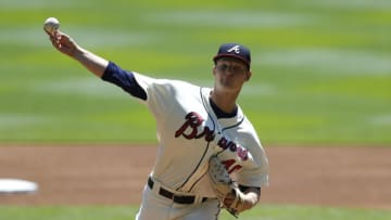 ATLANTA, GA - MAY 06: Pitcher Mike Soroka #40 of the Atlanta Braves throws a pitch in the first inning during the game against the San Francisco Giants at SunTrust Park on May 6, 2018 in Atlanta, Georgia. (Photo by Mike Zarrilli/Getty Images)