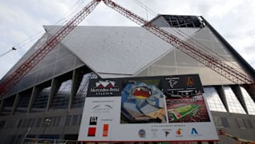 ATLANTA, GA - JANUARY 14: A general veiw of the new Mercedes- Benz Stadium prior to the game of the Atlanta Falcons and Seattle Seahawks on January 14, 2017 in Atlanta, Georgia. (Photo by Kevin C. Cox/Getty Images)
