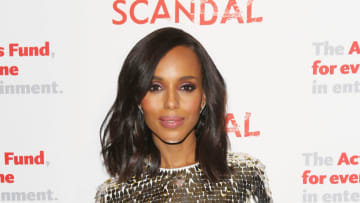 LOS ANGELES, CA - APRIL 19: Kerry Washington arrives to the Scandal live stage reading of series finale to Benefit The Actors Fund held at El Capitan Theatre on April 19, 2018 in Los Angeles, California. (Photo by Michael Tran/Getty Images)
