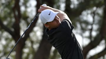 LA QUINTA, CALIFORNIA - JANUARY 20: Adam Long of the United States plays a shot off the 3rd tee during the final round of the Desert Classic at the Stadium Course on January 20, 2019 in La Quinta, California. (Photo by Donald Miralle/Getty Images)