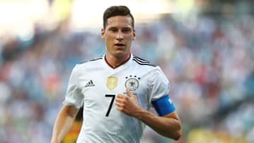 SOCHI, RUSSIA - JUNE 25: Julian Draxler of Germany looks on during the FIFA Confederations Cup Russia 2017 Group B match between Germany and Cameroon at Fisht Olympic Stadium on June 25, 2017 in Sochi, Russia. (Photo by Dean Mouhtaropoulos/Getty Images)