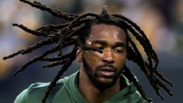 GREEN BAY, WISCONSIN - OCTOBER 14: Tim Williams #53 of the Green Bay Packers warms up before the game against the Detroit Lions at Lambeau Field on October 14, 2019 in Green Bay, Wisconsin. (Photo by Dylan Buell/Getty Images)