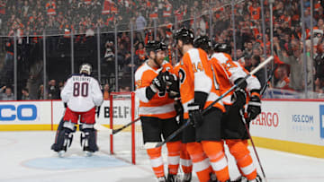 Jakub Voracek, Sean Couturier, and Claude Giroux, Philadelphia Flyers (Photo by Bruce Bennett/Getty Images)