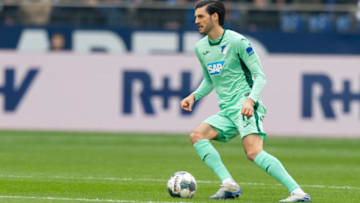 GELSENKIRCHEN, GERMANY - MARCH 07: (BILD ZEITUNG OUT) Florian Grillitsch of TSG 1899 Hoffenheim controls the ball during the Bundesliga match between FC Schalke 04 and TSG 1899 Hoffenheim at Veltins-Arena on March 7, 2020 in Gelsenkirchen, Germany. (Photo by Max Maiwald/DeFodi Images via Getty Images)