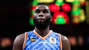 DONGGUAN, CHINA - OCTOBER 28: Al Jefferson #25 of Xinjiang Guanghui Flying Tigers reacts during the 2018/2019 Chinese Basketball Association (CBA) League fourth round match between Guangdong Hongyuan Southern Tigers and Xinjiang Guanghui Flying Tigers at Dongguan Basketball Center on October 28, 2018 in Dongguan, Guangdong Province of China. (Photo by VCG/VCG via Getty Images)
