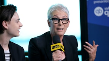TORONTO, ONTARIO - SEPTEMBER 08: Actors Jaeden Martell and Jamie Lee Curtis of 'Knives Out' attend The IMDb Studio Presented By Intuit QuickBooks at Toronto 2019 at Bisha Hotel & Residences on September 08, 2019 in Toronto, Canada. (Photo by Rich Polk/Getty Images for IMDb)