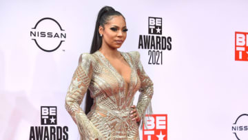 LOS ANGELES, CALIFORNIA - JUNE 27: Recording Artist Ashanti attends the 2021 BET Awards at the Microsoft Theater on June 27, 2021 in Los Angeles, California. (Photo by Aaron J. Thornton/Getty Images)