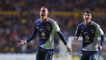 MORELIA, MEXICO - FEBRUARY 15: Rogelio Funes Mori of Monterrey celebrates after scoring the second goal of his team during the seventh round match between Morelia and Monterrey as part of the Torneo Clausura 2019 Liga MX at Jose Maria Morelos Stadium on February 15, 2019 in Morelia, Mexico. (Photo by Cesar Reyna/Jam Media/Getty Images)