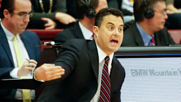 Jan 1, 2017; Stanford, CA, USA; Arizona Wildcats head coach Sean Miller during the game against Stanford Cardinal in the first half at Maples Pavilion. Mandatory Credit: Stan Szeto-USA TODAY Sports