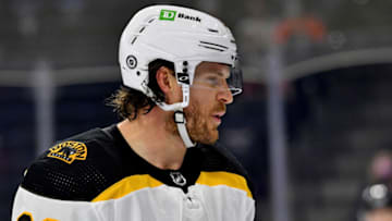 Apr 6, 2021; Philadelphia, Pennsylvania, USA; Boston Bruins defenseman Kevan Miller (86) against the Philadelphia Flyers at Wells Fargo Center. Mandatory Credit: Eric Hartline-USA TODAY Sports