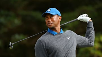 PORTRUSH, NORTHERN IRELAND - JULY 18: Tiger Woods of the United States looks on during the first round of the 148th Open Championship held on the Dunluce Links at Royal Portrush Golf Club on July 18, 2019 in Portrush, United Kingdom. (Photo by Francois Nel/Getty Images)