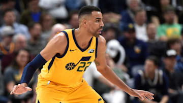 SALT LAKE CITY, UT - DECEMBER 7: Thabo Sefolosha #22 of the Utah Jazz defends during their game against the Houston Rockets at Vivint Smart Home Arena on December 7, 2017 in Salt Lake City, Utah. (Photo by Gene Sweeney Jr./Getty Images)