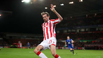 STOKE ON TRENT, ENGLAND - FEBRUARY 01: Peter Crouch of Stoke City during the Premier League match between Stoke City and Everton at Bet365 Stadium on February 1, 2017 in Stoke on Trent, England. (Photo by James Baylis - AMA/Getty Images)