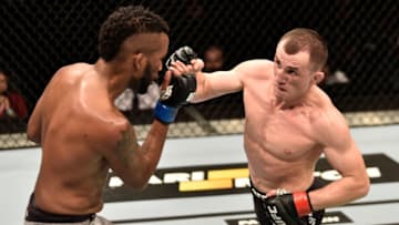 MOSCOW, RUSSIA - SEPTEMBER 15: (R-L) Merab Dvalishvili of Georgia punches Terrion Ware in their bantamweight bout during the UFC Fight Night event at Olimpiysky Arena on September 15, 2018 in Moscow, Russia. (Photo by Jeff Bottari/Zuffa LLC/Zuffa LLC via Getty Images)