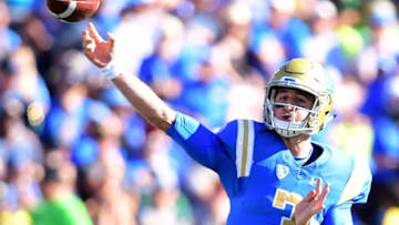 PASADENA, CA - OCTOBER 21: Josh Rosen #3 of the UCLA Bruins passes in the pocket during a 31-14 win over the Oregon Ducks at Rose Bowl on October 21, 2017 in Pasadena, California. (Photo by Harry How/Getty Images)