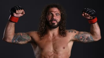OKLAHOMA CITY, OK - JUNE 25: Clay Guida poses for a portrait backstage after his victory over Erik Koch during the UFC Fight Night event at the Chesapeake Energy Arena on June 25, 2017 in Oklahoma City, Oklahoma. (Photo by Brandon Magnus/Zuffa LLC/Zuffa LLC via Getty Images)